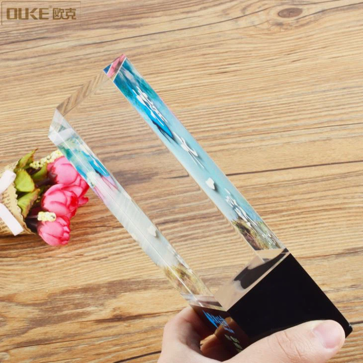 Fashion Design Printing Acrylic Trophy Block