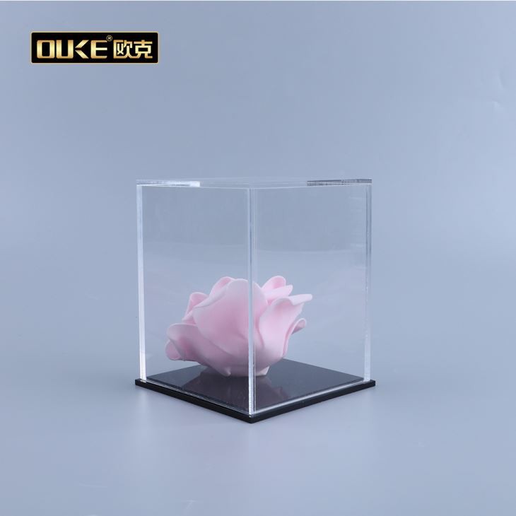 Clear Acrylic Cube With Black Base