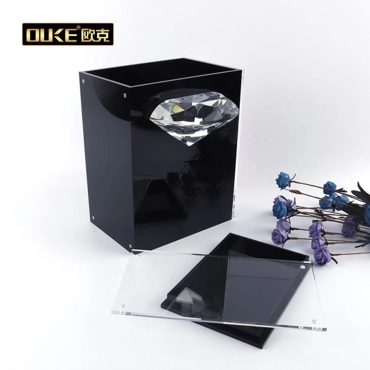 New Arrived Fashion Black Acrylic High Quality Box Frames For Engraving