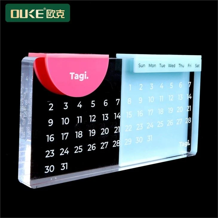 Wholesale Clear Acrylic Desk Calendar With Custom Logo